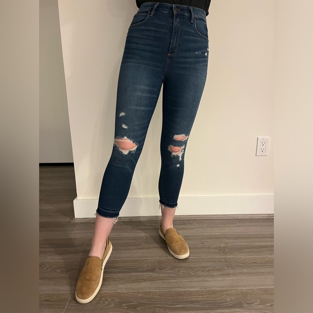 Abercrombie & Fitch Super Skinny Ankle High Rise Medium Wash Jeans
